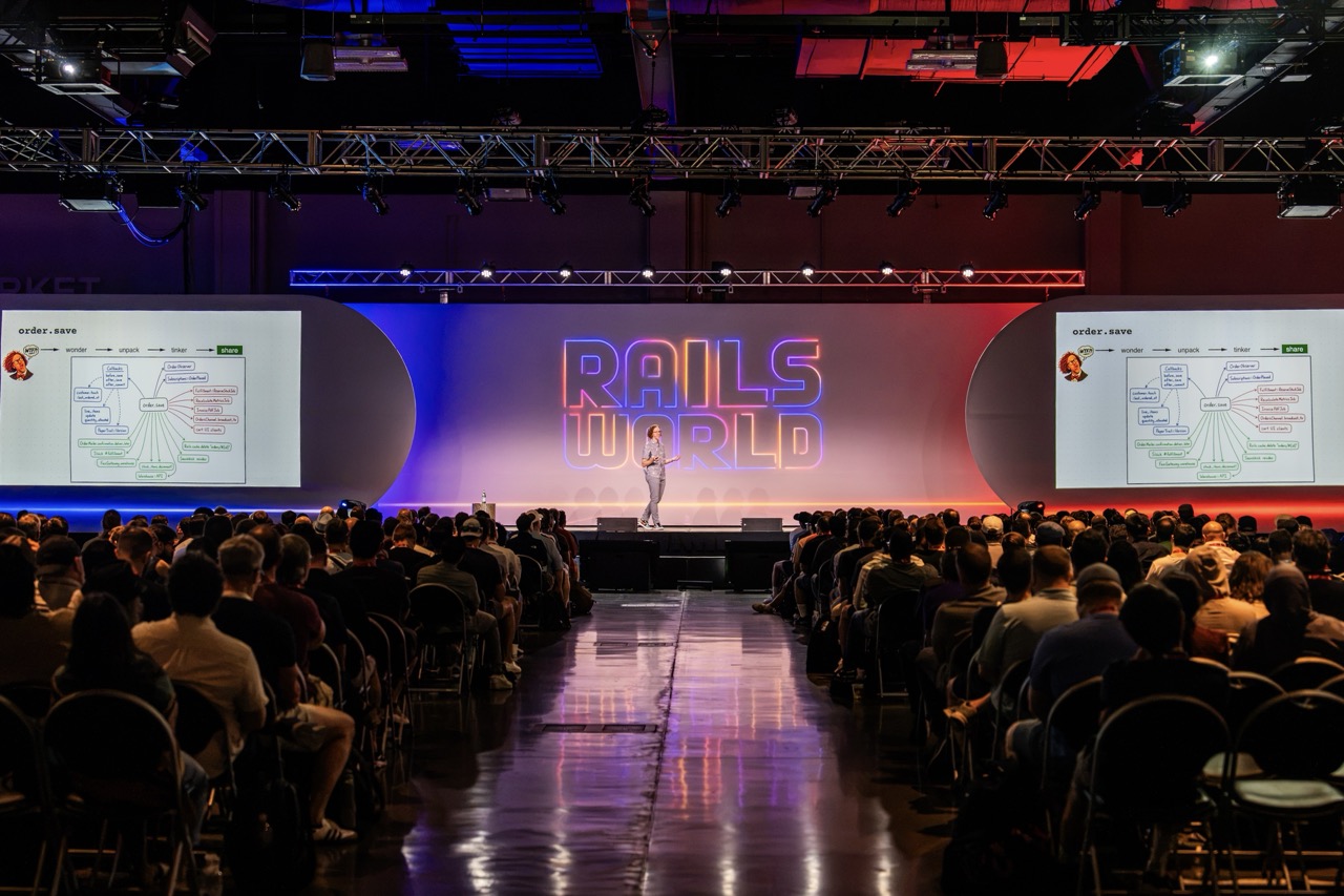 Rails World 2026 Talk On Stage Wide